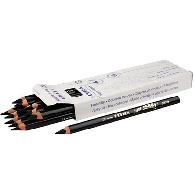 Produktbild von Lyra Super Ferby 1 Buntstifte, L: 18 cm, Mine 6,25 mm, schwarz, 12 Stück 1 Box