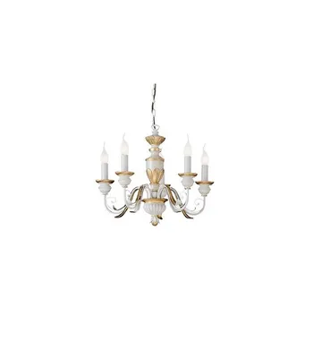 Produktbild von Klassischer Kronleuchter Florenz Plastik Materialien Weiß 5 Lichter E14