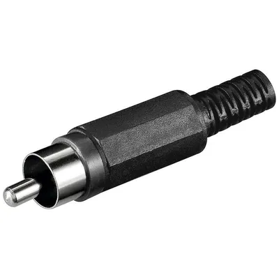 Image de goobay Cinch Stecker Kunststoff mit Knickschutz schwarz (Bulk)