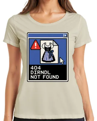 Imagen del producto de 404: Dirndl no encontrado. , Wiesn, traje tradicional, pantalones de cuero, Baviera, camiseta para mujer, color natural, talla M