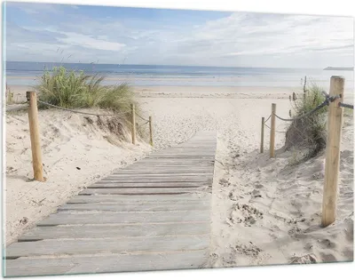 Produktbild von Bilder auf glas - Einteilig - Strand Düne Eintritt - 120x80cm - Glasbilder - Wandbilder - Bilder - zum Aufhängen bereit - Wanddekoration aus Glas - Glas Bilder - Wandbild auf Glas - GAA120x80-4188