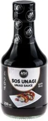 A bottle of Unagi sauce on a white background.