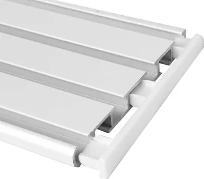 Immagine prodotto di confezione da 2 coperture laterali (bianche) per binari per tende in alluminio a 3/4 di Bestlivings, tappo terminale per binario per tende