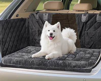 Image de Lit pour chien pour voiture, gris foncé, 127 x 62,5 cm, antidérapant