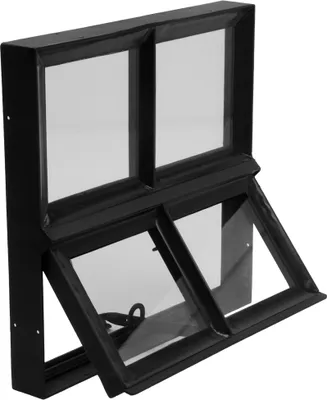 Obrázok produktu pre Oceľové okno čierne štvorcové 400 x 400 mm výklopné