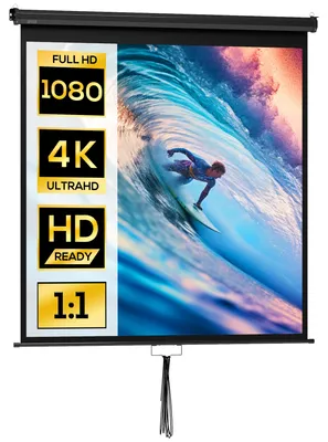 Productafbeelding van Projectiescherm 152 x 152 cm (85 inch) 1:1 HD 4K-projectiescherm voor thuisbioscoop en kantoorpresentaties