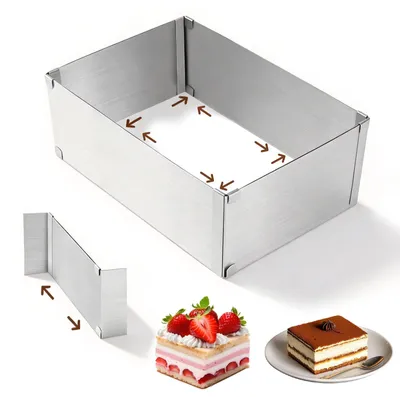 Immagine prodotto di Tortiera rettangolare regolabile - da 28 x 18 a 52 x 32 cm