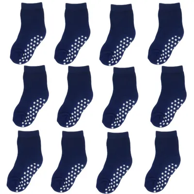 Produktbild von YALION StoppersockenKinder 12 Paar Antirutschsocken Baby Jungen Rutschsocken ABS Baumwolle Socken Mädchen Crew Socks Sternenpunkt-Gel-Stil 2-3 Jahre