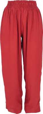 Produktbild von Luftige Boho Hose, Weite Basic Sommerhose - Rot, Damen, Viskose, Größe: L