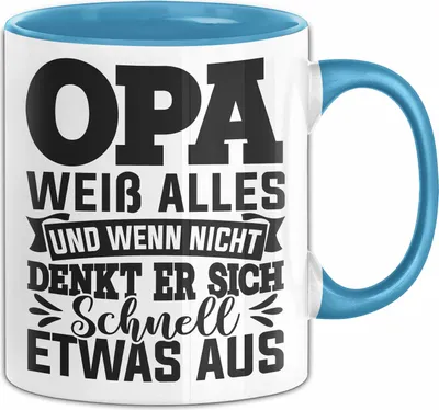 Produktbild von Opa Tasse Geschenk Spruch Geschenke Für Großvater Bester Opa (Blau)