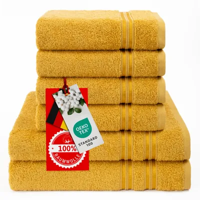 Produktbild von Hammetex Handtücher Set 6-teilig – 2 Badetücher 70x140 cm, 4 Handtücher 50x100 cm, 100% Baumwolle,