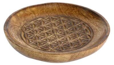 Productafbeelding van Decoratief Houten Dienblad - Etnisch Design - 16 cm