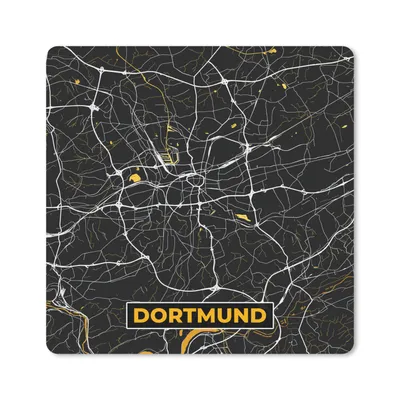 Produktbild von MuchoWow® Mauspad Mousepad Dortmund - Gold - Deutschland - Karte - Stadtplan 30x30 cm - Mousepads - Maus Mat - Pad - Mausunterlage - Gaming
