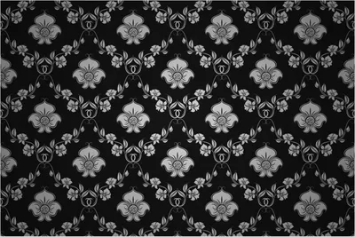 Produktbild von Wallario Poster - Grau-schwarzes Blumenmuster Damast, Kunstdruck Größe: 61 x 91,50 cm