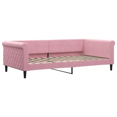 Produktbild von "SALE 2026"Tagesbett - Einzelbett/Jugendbett mit Lattenrost - Rosa 100x200cm Samt - Klassische Betten DEMöbel730881
