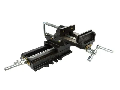 Produktbild von BSD Schwerlast Bohrmaschinen-Schraubstock aus Gusseisen - 2 Achsen Maschinenschraubstock, Kreuzschlitten Schraubstock 100mm (4”) - 10,5kg