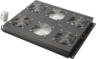 Produktbild von Digitus Dachlüftereinheit für Unique Serverschränke, 4 Lüfter, Unique Server, Schwarz, 435 mm, 505 mm, 65 mm