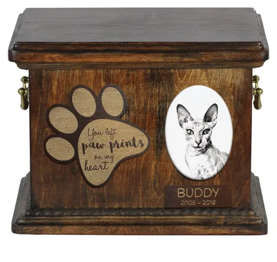 Zdjęcie produktu dla Peterbald - urna na prochy kota, urna dla kota ze zdjęciem, personalizowane pudełko na kocie prochy marki Art-Dog