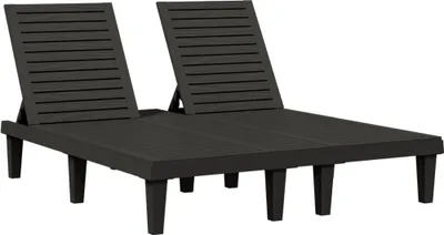 Produktbild von vidaXL Doppel-Sonnenliege Schwarz 155x138x83 cm Polypropylen