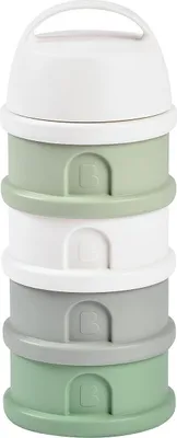 Immagine prodotto di Scatola BEABA per latte in polvere 4 scomparti impilabili Cotone bianco/verde salvia