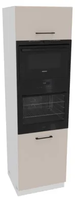 Produktbild von Küche Hochschrank - 60 x 213,3 cm - Beige matt - Unterschrank für Backofen und Mikrowelle - Höhenverstellbar