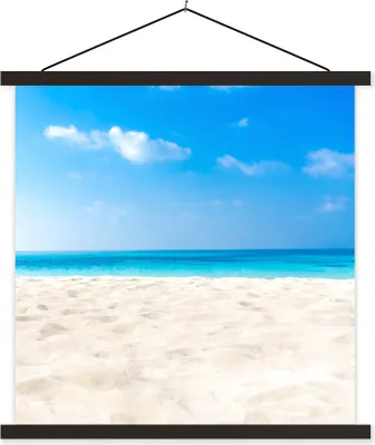Produktbild von MuchoWow® Textilposter Strand - Meer - Sand 90x90 cm mit schwarzem Rahmen - Magnetisches