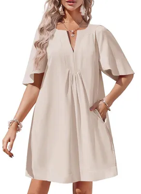 Produktbild von Kurzes, schmetterlingsförmiges Minikleid für Damen,V-Ausschnitt,lockere Passform
