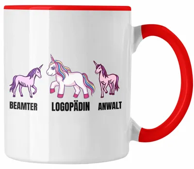 Produktbild von Logopädin Tasse Geschenk Einhorn Geschenkidee Logopädie (Rot)