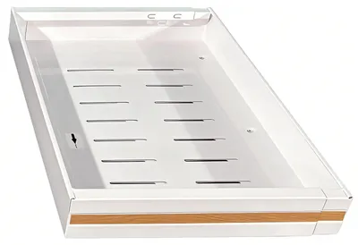 Image de Organisateur pour placard de cuisine - Étagère coulissante - Profondeur 53 cm - Réglable de 32 à 52 cm - Acier - 1 pièce - Blanc