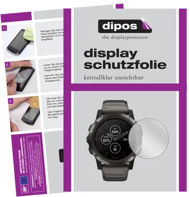 Produktbild von 2x Schutzfolie für Garmin fenix 5 Plus (47mm) klar Displayschutzfolie Display