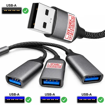 Produktbild von USB 3.0 Splitter Kabel USB 3.1 C Stecker zu 3 x USB Buchse Splitter Ladekabel