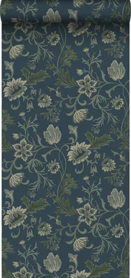 Obrázek produktu pro ESTAhome tapeta květinový vzor tmavě modrá a zelená - 139416 - 50 x 900 cm
