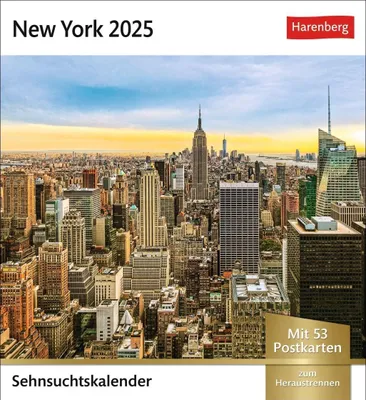 Produktbild von New York Sehnsuchtskalender 2025 - Wochenkalender mit 53 Postkarten: Der Big Apple in einem Foto-Kalender für den Tisch. Aufstellkalender mit 53 ... z