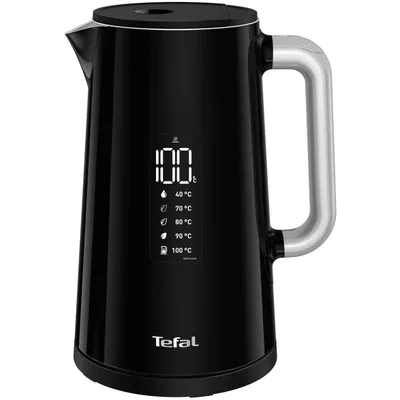 Produktbild von TEFAL SMART N ‚LIGHT schwarz 1.7L Cordless Kettle regelbarer Thermostat Digitalanzeige Hotkey 100 ° Automatischer Stopp KO850810 (58,04 €)