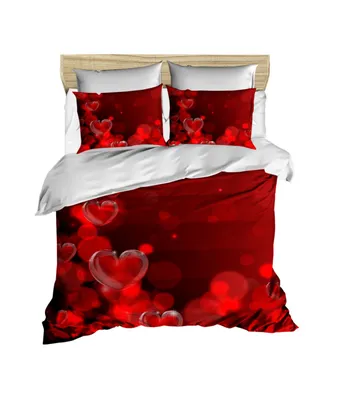 Produktbild von L'Essentiel Linge de Maison, 210, King-Size-Bettbezug-Set (FR), 100 % POLYESTER-MICROSATIN, Rot, 240 x 220 cm