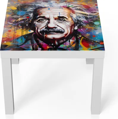 Produktbild von DEQORI Couchtisch 55x55 cm Weiß 'Farbenrausch der Seele' Glas Beistelltisch Glastisch modern