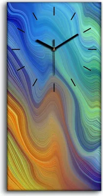 Produktbild von Wanduhr Uhr Wandbild Leinwand Geräuschlos 30x60 Malerei Abstrakte Kunst Bunt - schwarze Hände