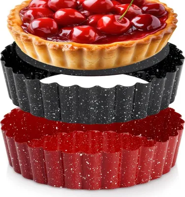 Immagine prodotto di Stampi per crostate con fondo rimovibile, antiaderenti, 12 cm, 2 pezzi