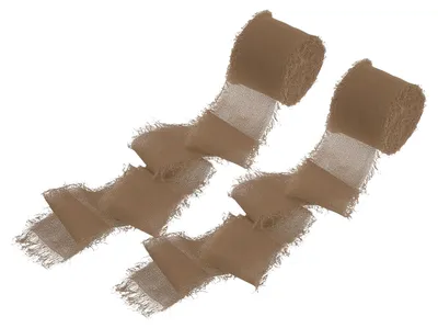 Obrázek produktu pro Bavlněná třásňová stuha hnědá 3,8 cm x 5,5 m - 2 role pro DIY projekty
