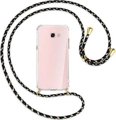 Produktbild von Handykette Backcover-Schutzhülle mit Band (Metall goldfarben) für Samsung Galaxy A7 2017 - camouflage