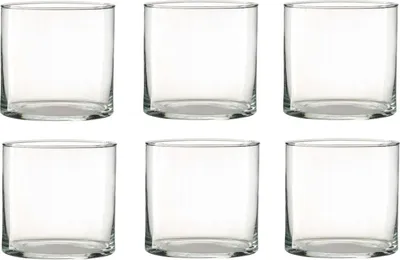 Produktbild von 6er Set Teelichthalter Dekogläser Vasen ZYLINDER H 10cm D. 10cm Rudolph Keramik