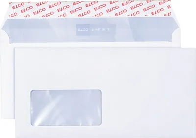 Immagine prodotto di Elco 30778 Briefumschlag premium - C6/5, hochweiß, haftklebend, Innendruck, mit Fenster, 80 g/qm