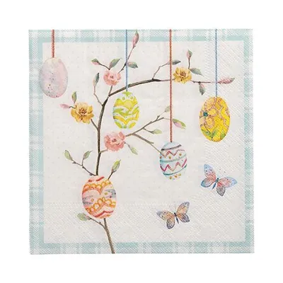 Produktbild von 300 Servietten, 3-lagig 1/4-Falz 33 cm x 33 cm "Easter Branch"