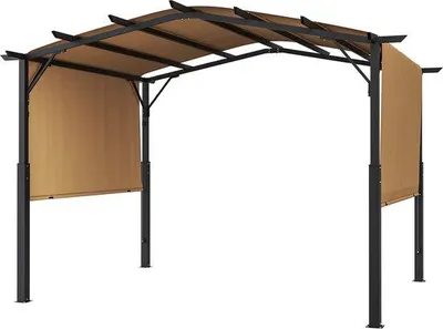 Imagen del producto de Pabellón de jardín metálico de 3x3 metros, ideal para fiestas, con techo plegable