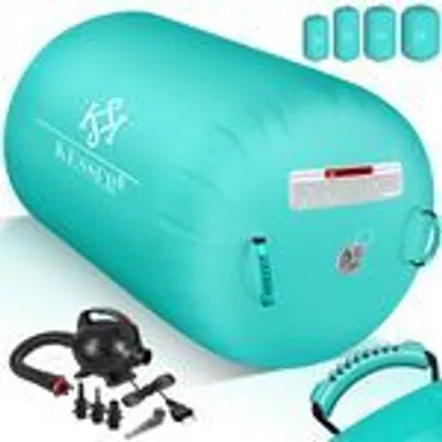 Produktbild von KESSER® Aufblasbare Air Roll Airtrack, Gymnastik-Rolle | inkl. Tragetasche & elektr. Luftpumpe | Barrel Gymnastik Tumbling | Yoga Gymnastik Rolle Gymnastikmatte, Fitnessrolle