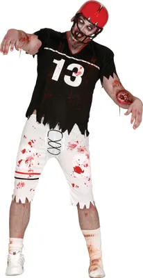 Produktbild von Zombie Quarterback Herren Halloween Kostüm, Größe: 48 - 50 (M) Farbe: Schwarz