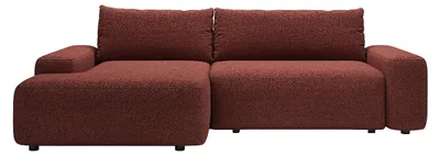 Produktbild von Ecksofa links mit Schlaffunktion - Chenille-Stoff - Bordeaux - DAVISO