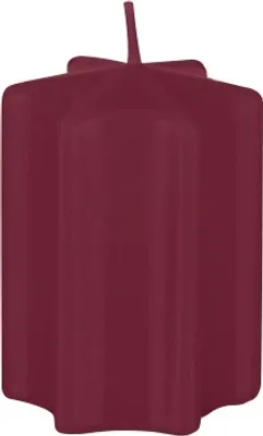 Produktbild von Sternkerzen Bordeaux 8 x Ø 6 cm, 8 Stück, Adventskerzen, Weihnachtskerzen