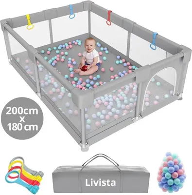 Produktbild von Livista Laufgitter - Laufstall - Babylaufgitter - Krabbellaufstall für Baby - Laufgitter - Kinderlaufstall - Mit 60x
