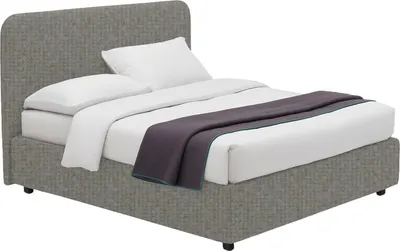 Produktbild von Dmora Bett Halbtor Rodero Aschengrau, Abnehmbarer Bezug mit Stauraum